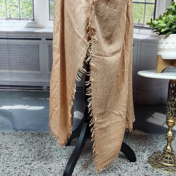 NWT SONOMA TEXTURED GAUZE CINCHED TOPPER (GOLD / OS) - Picture 9 of 14